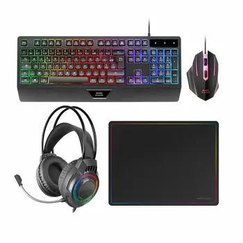 Keyboard and Mouse Mars Gaming MCP124PROES Black Multicolour