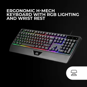 Keyboard and Mouse Mars Gaming MCP124PROES Black Multicolour