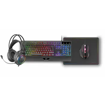 Keyboard and Mouse Mars Gaming MCP124PROES Black Multicolour