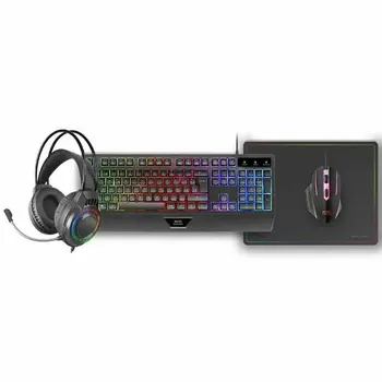 Keyboard and Mouse Mars Gaming MCP124PROES Black Multicolour