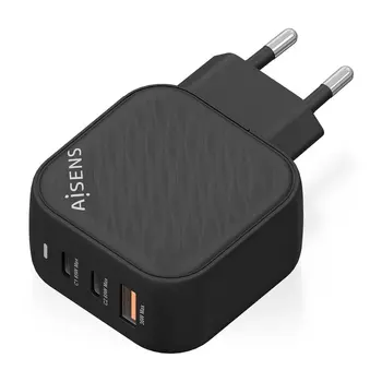 Wall Charger Aisens ASCH-65W3P027-BK Black 65 W (1 Unit)