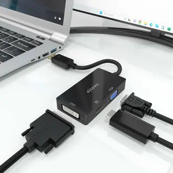 DisplayPort to VGA / HDMI / DVI-D adapter Aisens A125-0861 Black