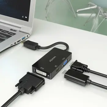 DisplayPort to VGA / HDMI / DVI-D adapter Aisens A125-0861 Black