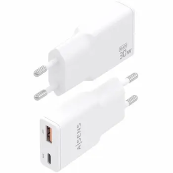 Wall Charger Aisens ASCH-30W2P046-W White 30 W