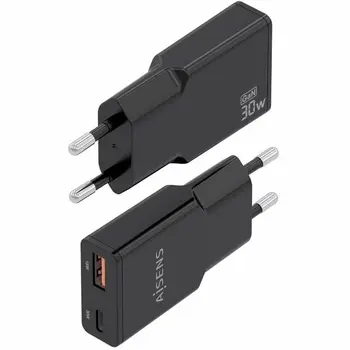 Wall Charger Aisens ASCH-30W2P047-BK Black 30 W