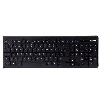 Keyboard and Wireless Mouse Nilox NXKMWE0001 Black Spanish Qwerty QWERTY