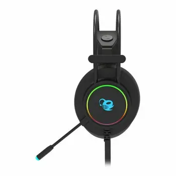 Headphones with Microphone CoolBox DeepLighting Black