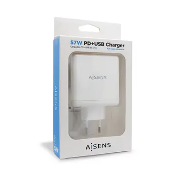 USB Wall Charger Aisens ASCH-2PD45A-W White 57 W USB-C (1 Unit)