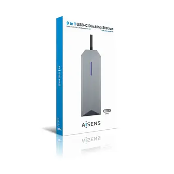 USB Hub Aisens ASUC-9P001-GR Grey 100 W (1 Unit)