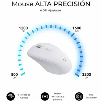 Keyboard and Mouse Subblim SUBKBC-DCOPW1 White