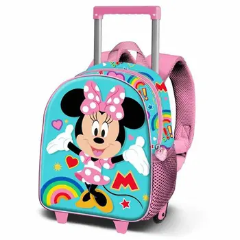 School Rucksack with Wheels Minnie Mouse 3D