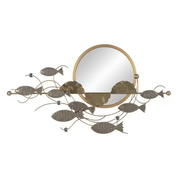 Wall Decoration Grey Golden Iron 102,9 x 5,7 x 55,9 cm