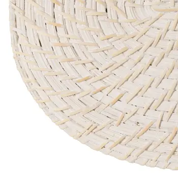 Table Mat White Bamboo Rattan 40 x 30 x 0,5 cm