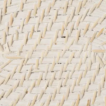 Table Mat White Bamboo Rattan 40 x 30 x 0,5 cm