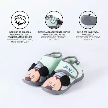 House Slippers Mickey Mouse Green Light Green