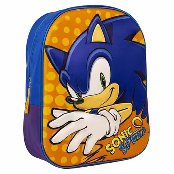 3D School Bag Sonic Blue 25 x 31 x 9 cm Orange