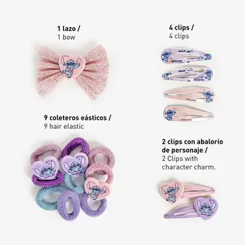 Children's Backpack with Hair Accessories Stitch Multicolour