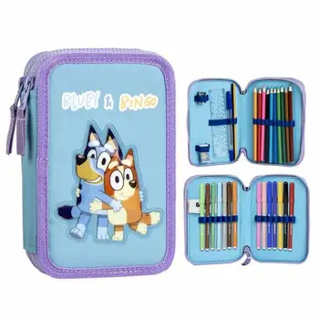 Pencil Case Bluey Light Blue 12,5 x 19,5 x 4,5 cm