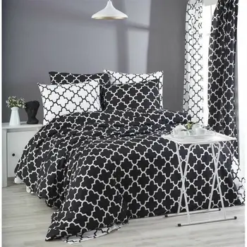 Duvet cover set Black Super king 3 Pieces
