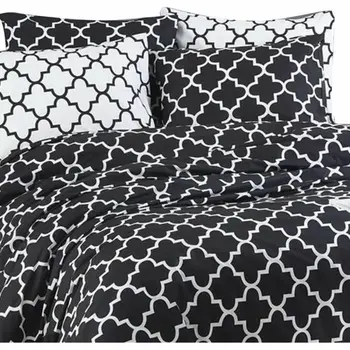 Duvet cover set Black Super king 3 Pieces