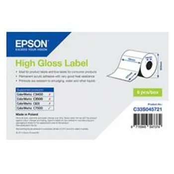 Printer Labels Epson C33S045721 White Shiny (1 Unit)