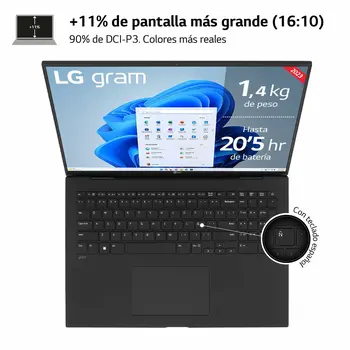Laptop LG 17Z90R-E.AD75B 17" i7-1360P 32 GB RAM 512 GB SSD NVIDIA GeForce RTX 3050 Spanish Qwerty