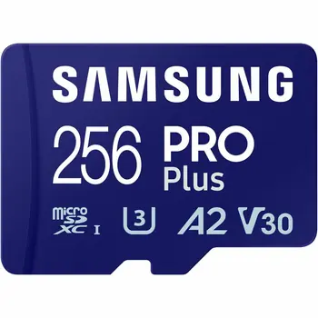 Micro SD Memory Card with Adaptor Samsung MicroSDHC PRO Plus 256GB