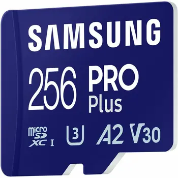 Micro SD Memory Card with Adaptor Samsung MicroSDHC PRO Plus 256GB