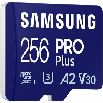 Micro SD Memory Card with Adaptor Samsung MicroSDHC PRO Plus 256GB
