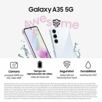 Smartphone Samsung Galaxy A35 6,6" 6 GB RAM 128 GB Lilac