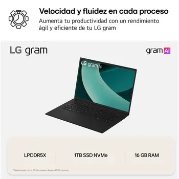 Laptop LG 14ZD90T-G.AX78B 14" 16 GB RAM 1 TB SSD Spanish Qwerty