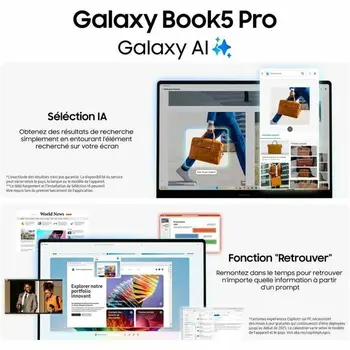 Laptop Samsung GALAXY BOOK5 PRO 16" intel core ultra 7 256V 16 GB RAM 512 GB SSD