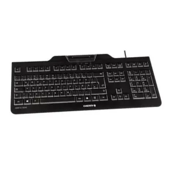 Keyboard with Reader Cherry JK-A0100ES-2 Black QWERTY