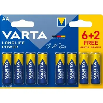 Alkaline Battery Varta LR6 AA 1,5V High Energy (8 pcs)