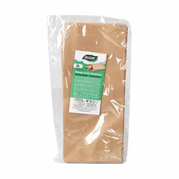 Sandwich Box Algon kraft paper 27 x 12 cm Disposable 30 Pieces (24 Units)
