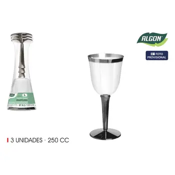 Wine glass Algon 3 Pieces (12 Units)