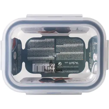 Hermetic Lunch Box Santa Clara Transparent Rectangular 375 ml (12 Units)