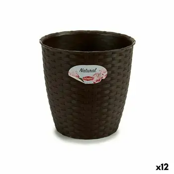 Plant pot Stefanplast Plastic Chocolate 19 x 17,5 x 19 cm (12 Units)