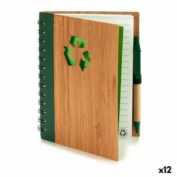 Spiral Notebook with Pen Pincello AR1810136 1 x 18 x 14 cm Bamboo (12 Units)