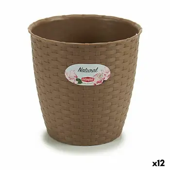 Planter Stefanplast Brown Plastic 19 x 17,5 x 19 cm (12 Units)