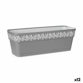 Planter Stefanplast Gaia Grey Plastic 49,5 x 17 x 19 cm (12 Units)