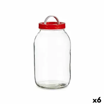 Jar Vivalto 182 Red 3 L Lid with handle (6 Units)