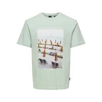 Men’s Short Sleeve T-Shirt Only & Sons Onskolton Reg Beach Surf Green