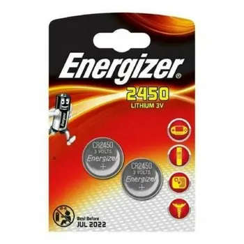 Lithium Button Batteries Energizer 3 V CR2450 (10 Units)