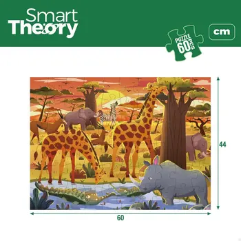 Child's Puzzle Colorbaby Wild Animals 60 Pieces 60 x 44 cm (6 Units)