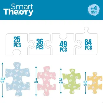 Child's Puzzle Colorbaby Artic 4-in-1 174 Pieces 136 x 34 cm (6 Units)