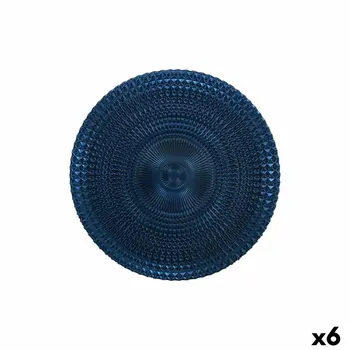 Flat Plate Alfares Alfares Blue Glass Ø 31 cm (6 Units)