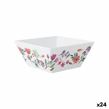 Snack Bowl La Mediterránea Flowers 18 x 18 x 8 cm (24 Units)