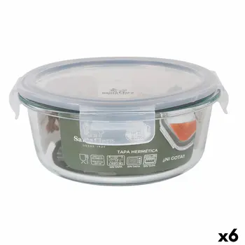 Hermetic Lunch Box Santa Clara Transparent Ø 17 cm 0,9 l (6 Units)