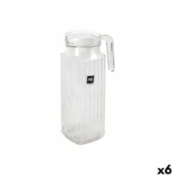 Jar with Lid and Dosage Dispenser La Mediterránea Chrysler Glass (6 Units)